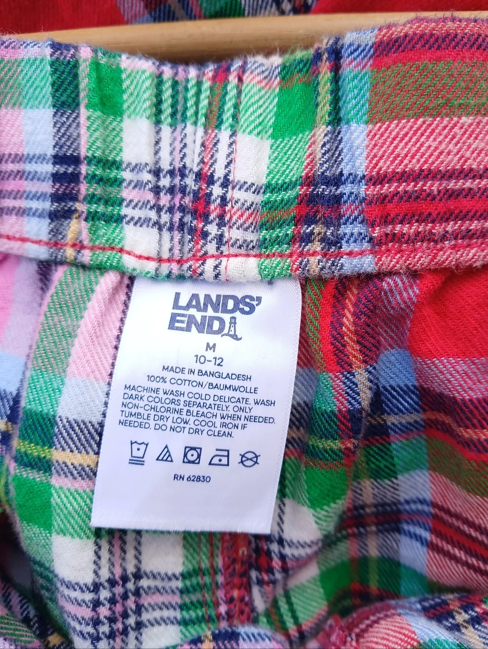 Lands' End Plaid Patchwork Pajama Pants Size Medium